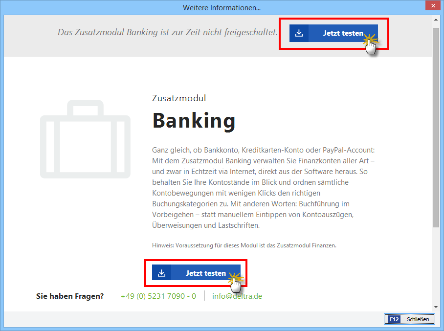 Zusatzmodul Banking: Jetzt gratis testen! | orgaMAX Bürosoftware